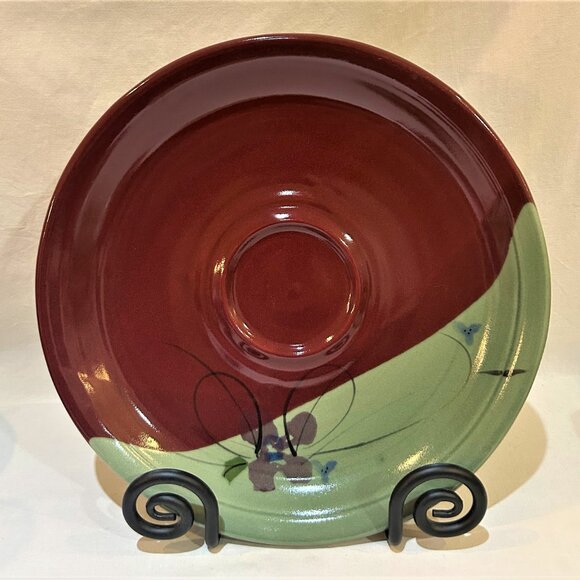 Follette Studio Art Pottery Drip Glaz Chip and Dip Plate Platter 12" Signed - Picture 2 of 5